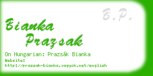 bianka prazsak business card